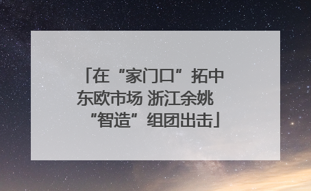 在“家门口”拓中东欧市场 浙江余姚“智造”组团出击