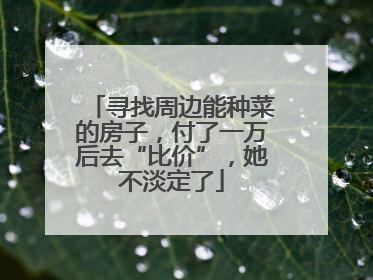 寻找周边能种菜的房子，付了一万后去“比价”，她不淡定了
