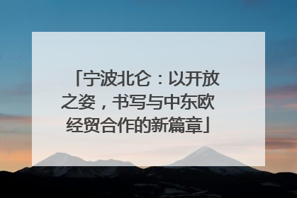 宁波北仑：以开放之姿，书写与中东欧经贸合作的新篇章