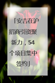 安吉在沪招商引资聚新力，54个项目集中签约