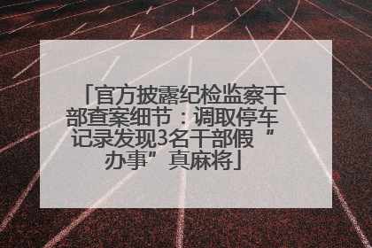 官方披露纪检监察干部查案细节：调取停车记录发现3名干部假“办事”真麻将