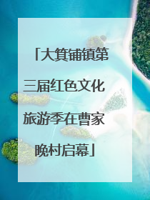 大箕铺镇第三届红色文化旅游季在曹家晚村启幕