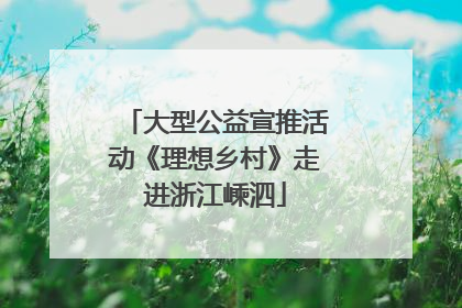 大型公益宣推活动《理想乡村》走进浙江嵊泗