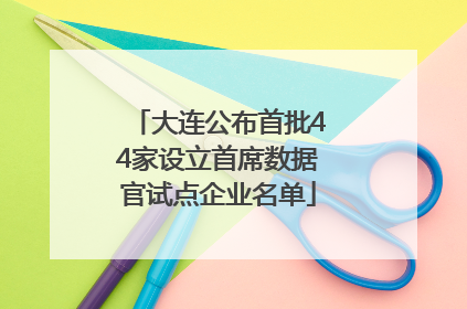 大连公布首批44家设立首席数据官试点企业名单