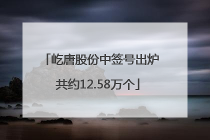 屹唐股份中签号出炉 共约12.58万个