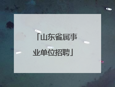 山东省属事业单位招聘