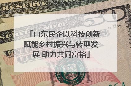 山东民企以科技创新赋能乡村振兴与转型发展 助力共同富裕