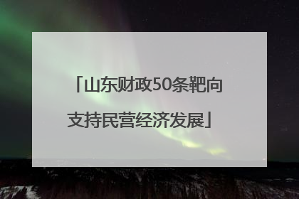 山东财政50条靶向支持民营经济发展