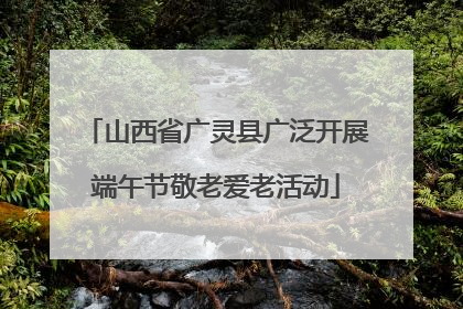 山西省广灵县广泛开展端午节敬老爱老活动