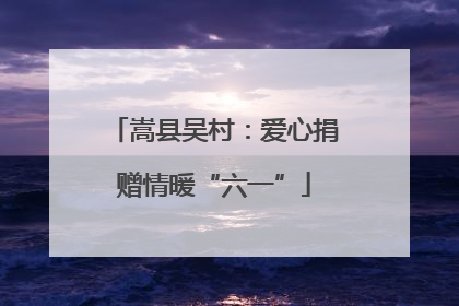嵩县吴村：爱心捐赠情暖“六一”