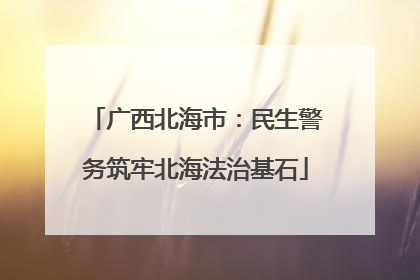 广西北海市：民生警务筑牢北海法治基石
