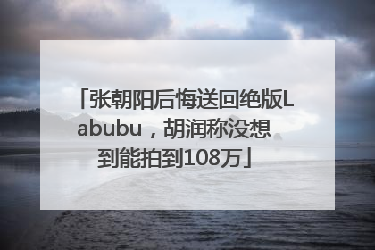 张朝阳后悔送回绝版Labubu，胡润称没想到能拍到108万