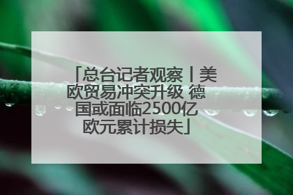 总台记者观察丨美欧贸易冲突升级 德国或面临2500亿欧元累计损失