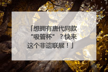 想拥有唐代同款“吸管杯”？快来这个非遗联展！