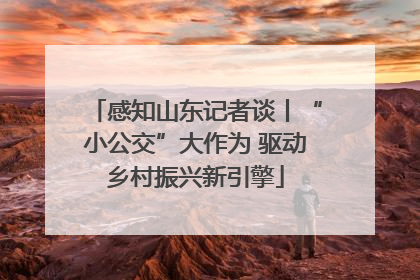感知山东记者谈丨“小公交”大作为 驱动乡村振兴新引擎