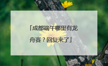 成都端午哪里有龙舟赛？回复来了