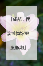 成都：民众博物馆里度假期