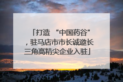 打造 “中国药谷”，驻马店市市长诚邀长三角高精尖企业入驻
