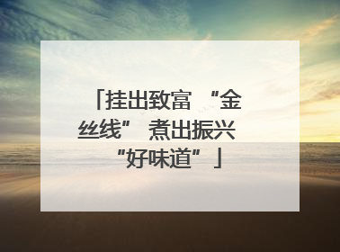 挂出致富 “金丝线” 煮出振兴“好味道”