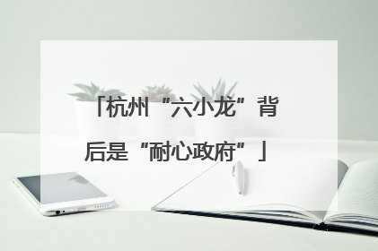 杭州“六小龙”背后是“耐心政府”