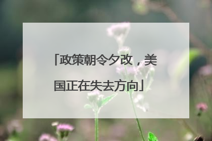 政策朝令夕改，美国正在失去方向