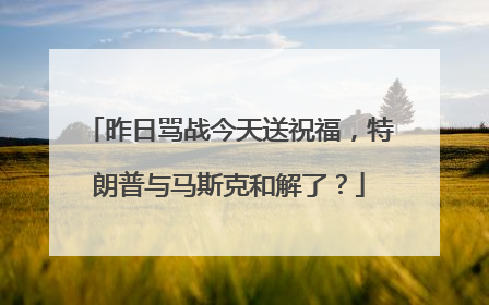 昨日骂战今天送祝福，特朗普与马斯克和解了？