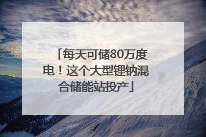 每天可储80万度电！这个大型锂钠混合储能站投产