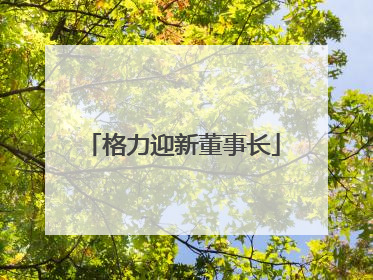 格力迎新董事长