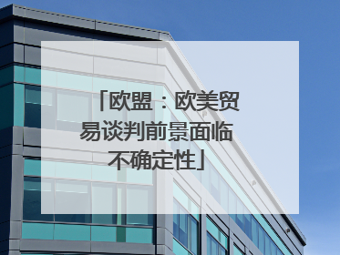欧盟：欧美贸易谈判前景面临不确定性