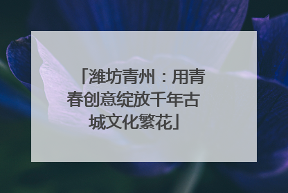 潍坊青州：用青春创意绽放千年古城文化繁花