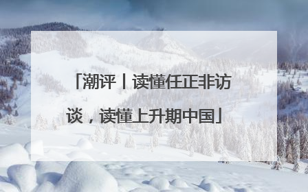 潮评丨读懂任正非访谈，读懂上升期中国