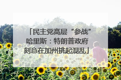 民主党高层“参战” 哈里斯：特朗普政府刻意在加州挑起混乱