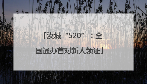 汝城“520”：全国通办首对新人领证