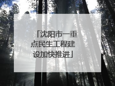 沈阳市一重点民生工程建设加快推进