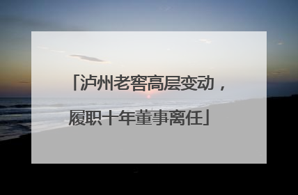 泸州老窖高层变动，履职十年董事离任