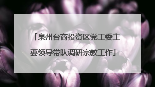 泉州台商投资区党工委主要领导带队调研宗教工作