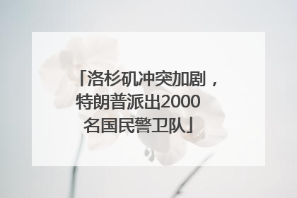 洛杉矶冲突加剧，特朗普派出2000名国民警卫队