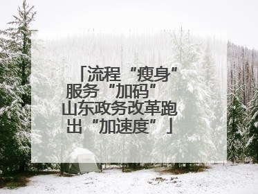 流程“瘦身”服务“加码” 山东政务改革跑出“加速度”