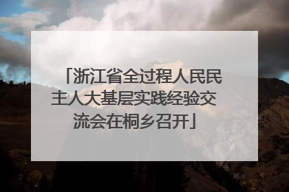 浙江省全过程人民民主人大基层实践经验交流会在桐乡召开