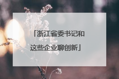 浙江省委书记和这些企业聊创新