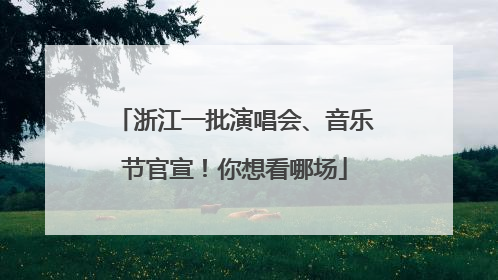 浙江一批演唱会、音乐节官宣！你想看哪场
