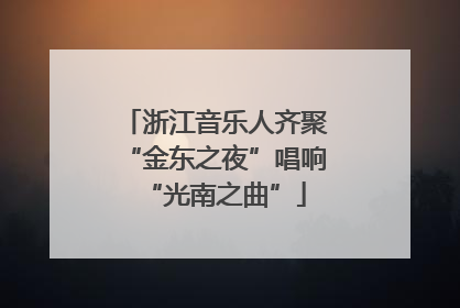 浙江音乐人齐聚“金东之夜”唱响“光南之曲”