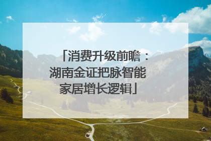 消费升级前瞻：湖南金证把脉智能家居增长逻辑