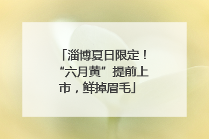 淄博夏日限定！“六月黄”提前上市，鲜掉眉毛