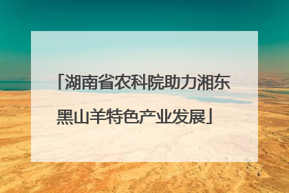 湖南省农科院助力湘东黑山羊特色产业发展