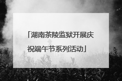 湖南茶陵监狱开展庆祝端午节系列活动