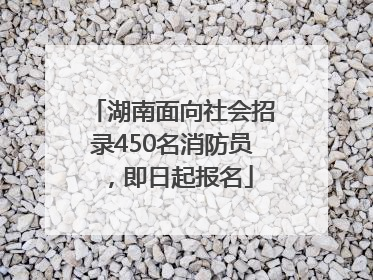 湖南面向社会招录450名消防员，即日起报名