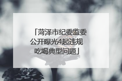 菏泽市纪委监委公开曝光4起违规吃喝典型问题