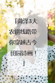 菏泽3大农耕线路带你穿越古今田园诗画！