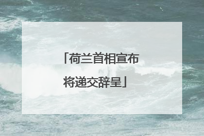 荷兰首相宣布将递交辞呈